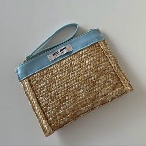 Miu Miu Raffia Pouch